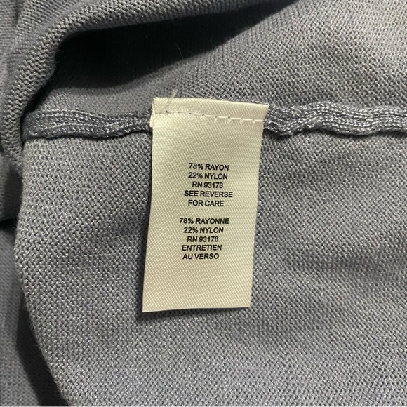 NWT Tahari Steele Blue Puff Sleeve Mock Neck Pullover Sweater - Picture 5 of 5